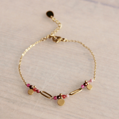 Armband met roze stenen