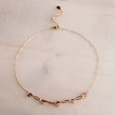 Ketting met roze steentjes